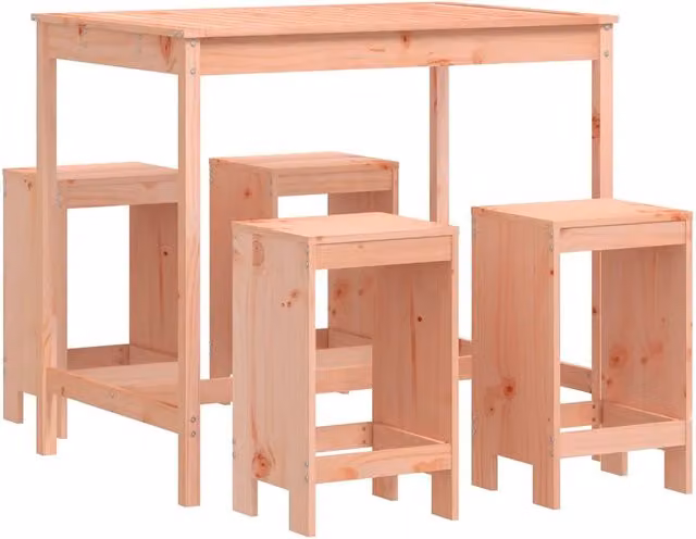 Set da Bar da Giardino 5 pz | Set Salotto da Giardino in Legno Massello di Douglas