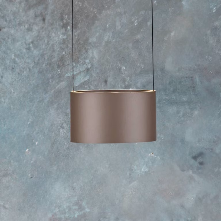 PURE Lampada LED a sospensione Clipse, color bronzo, Ø 20 cm, CCT, 2 luci dimmerabile, Bronzo / Ottone antico, Soggiorno / Sala da pranzo, Metallo, Moderno