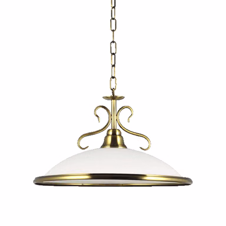 Lampada a sospensione VIOLA 1xE27/40W Ø40cm oro ottone/bianco dimmerabile