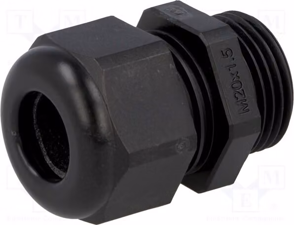 5 raccordi per cavi, colore nero, filettatura M20, grado di protezione IP68, codice prodotto 1.209.2001.50, quantità: 1,5 pezzi, materiale: [specificare il materiale]
