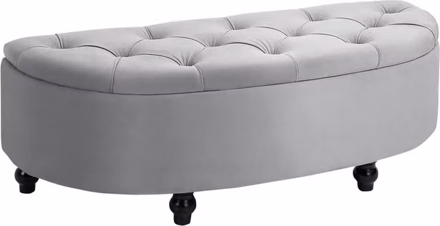 Pouf con contenitore ¨C Minimal ¨C Grigio 120x46x42 cm