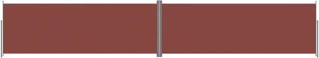 Tenda da sole laterale retrattile/schermo privacy per patio giardino terrazza balcone 220 x 1200 cm marrone 02_0007423