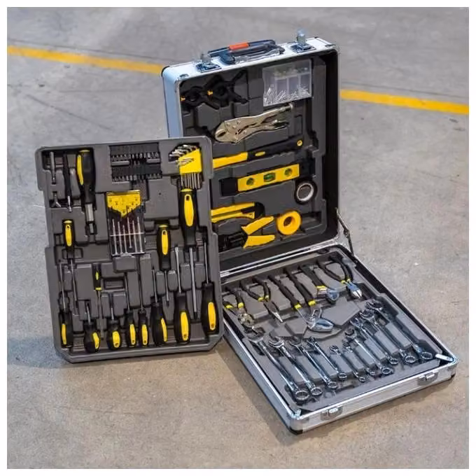 Valigia Trolley Porta Attrezzi Vigour in Alluminio Argento con 3 Cassetti e Maniglia Telescopica – 2