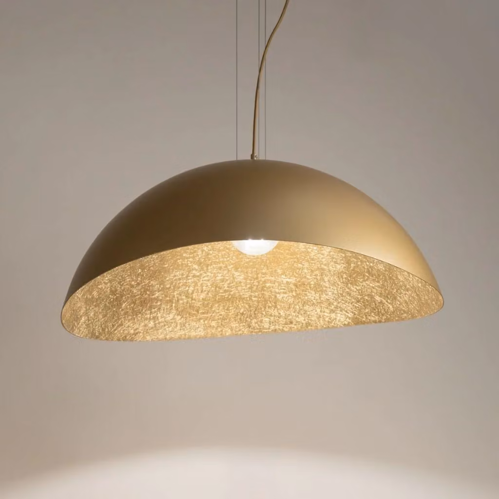 Lampada a sospensione Solaris Sigma in metallo oro/ottone, dimmerabile e con altezza regolabile, attacco E27, diametro 48 cm – 2