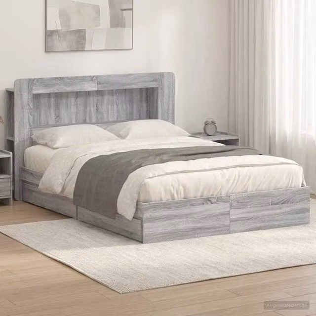 Telaio del letto con storage Sonoma grigio 140 x 200 cm 3433662