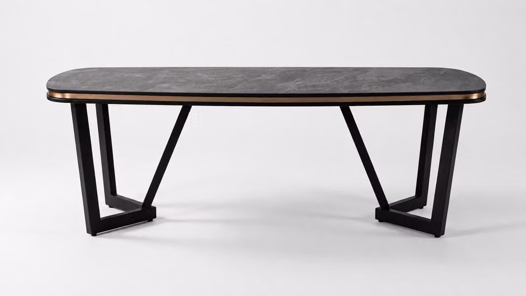 Tavolo con porta scorrevole, grande, spazioso, elegante, nero, stile moderno, nuovo