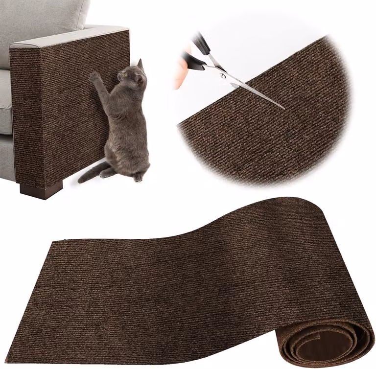 Albero per gatti in sisal con tappeto, 200 x 40 cm, colore marrone, ideale per proteggere mobili e pareti