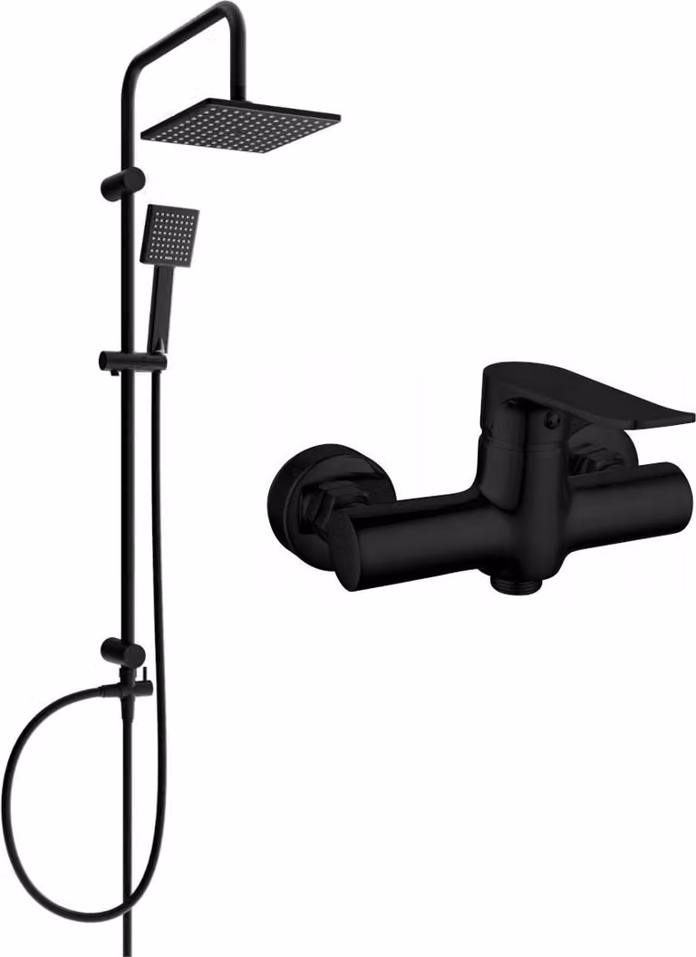 Mexen Tord set doccia esterno con soffione e miscelatore doccia Pecos, nero - 72740200-70