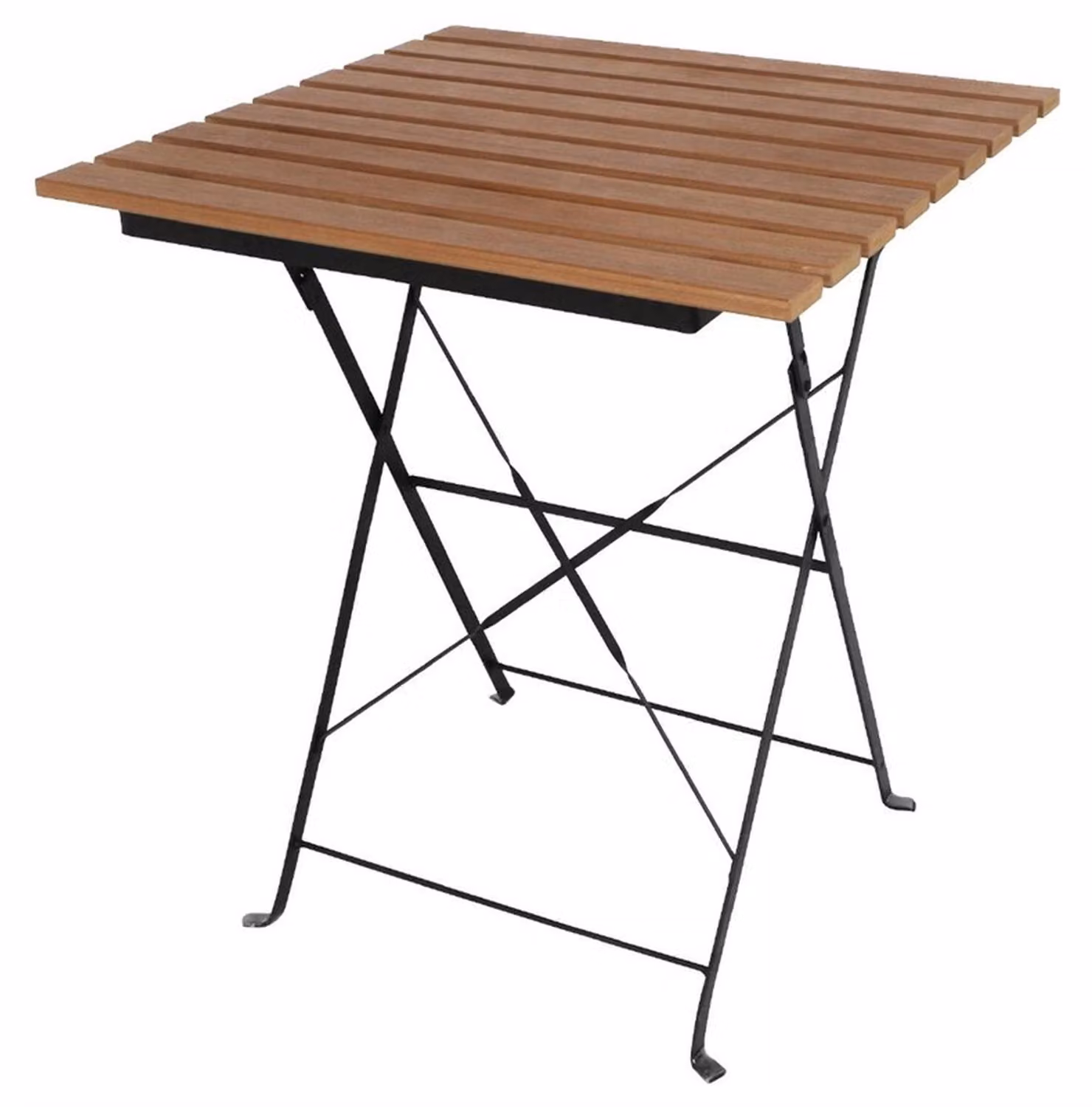 Tavolo da giardino pieghevole quadrato Bolero con doghe in legno artificiale 695x695x595mm