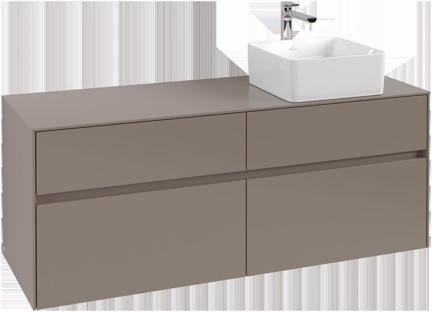Villeroy & Boch Collaro Meuble sous-lavabo, 4 tiroirs, lavabo à droite, 1400x548x500mm, C04700VM, C04700VM