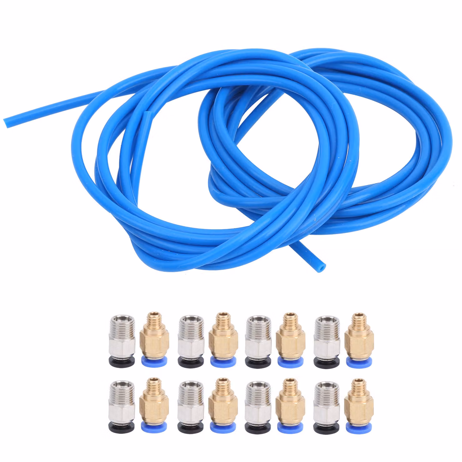 accessori stampante 3D, tubo PTFE blu, tubo PTFE stampante 3D, connettore pneumatico stampante 3D, tubo PTFE, connettore pneumatico