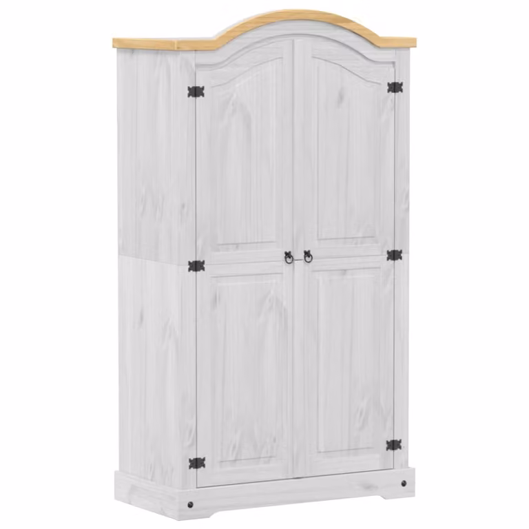 Armadio  Bianco 102x52x186 cm in Legno Massello di Pino