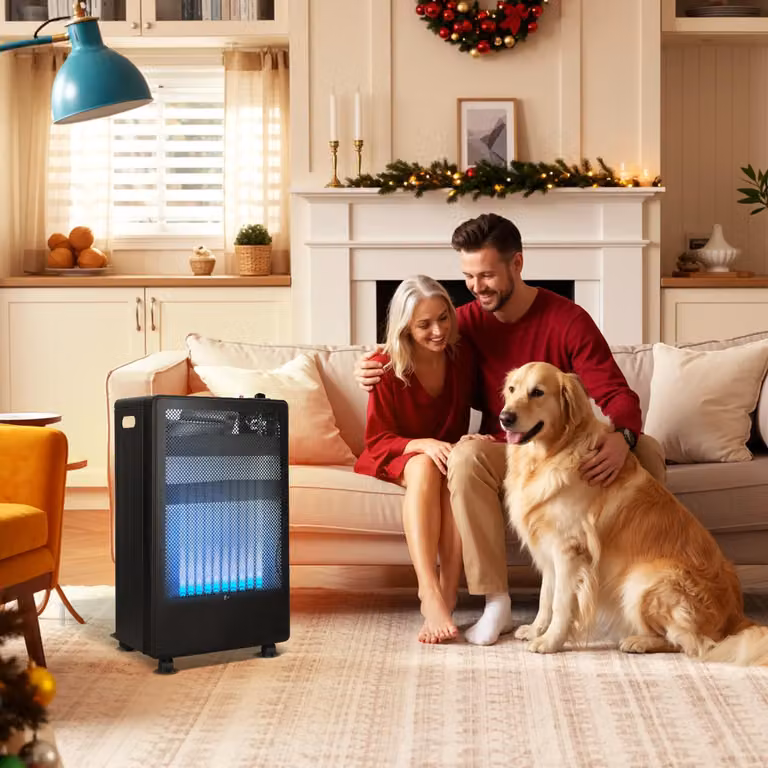 Ikodm, stufa a gas pieghevole da 3,8 kW con sistema di sicurezza anti-ribaltamento, protezione contro la fiamma e tecnologia ODS (Oxygen Depletion Safety)