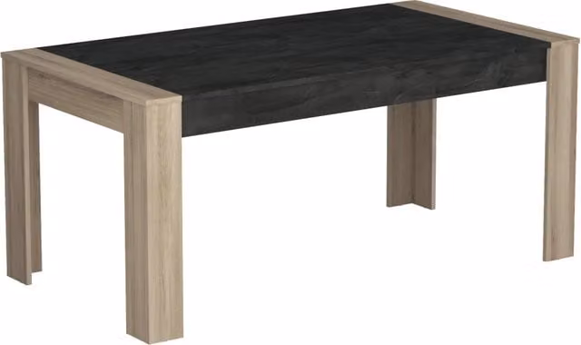 Tavolo da pranzo allungabile Sheffield Demeyere in legno rovere e nero, rettangolare