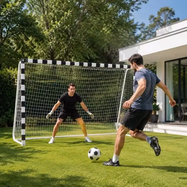 Football Goal 300 X 200 X 90 Cm Metal Black And White