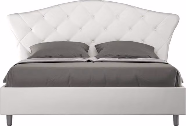 Letto Matrimoniale Moderno GIORDANOSHOP in Similpelle Bianco L/P: 160 x 200 cm – 1