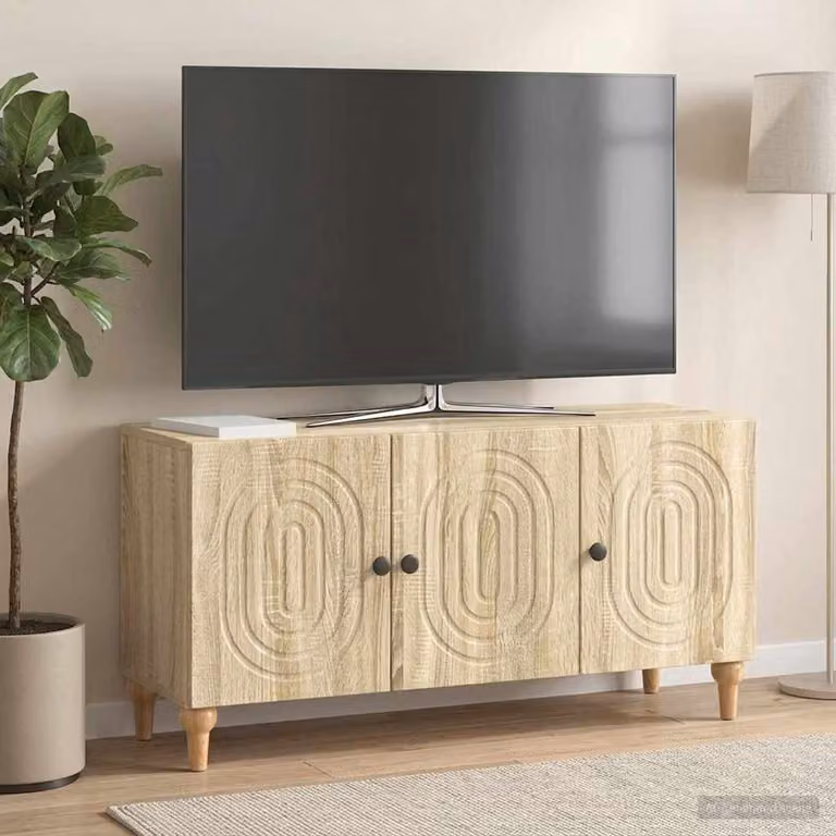 Mobile TV vidaXL in legno ingegnerizzato Rovere Sonoma, L 99 x P 34,5 x H 50 cm