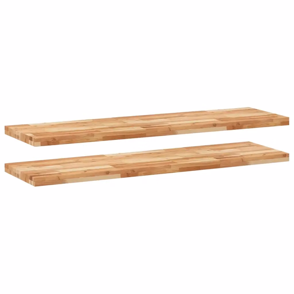 Set di 2 mensole da parete VIDAXL in legno di acacia marrone con finitura a olio, L 140 x P 40 x H 4 cm