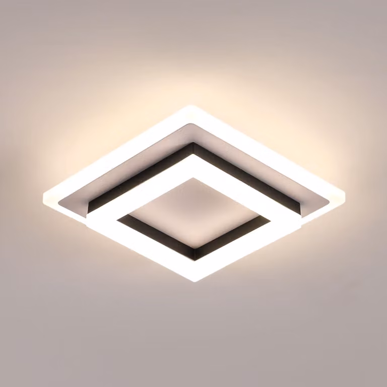 Comely, plafoniera LED da 24W, 2700 lumen, quadrata, colore nero, 4500K – Nero e bianco, 4500K