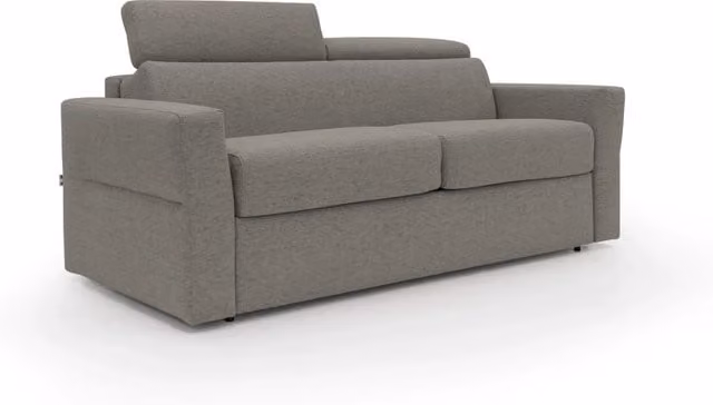 Divani.Store Avalon Divano Letto Moderno con Materasso in Schiuma, Disponibile in Beige o Grigio, Materasso 120 x 200 cm, Altezza Materasso: 18 cm – 1