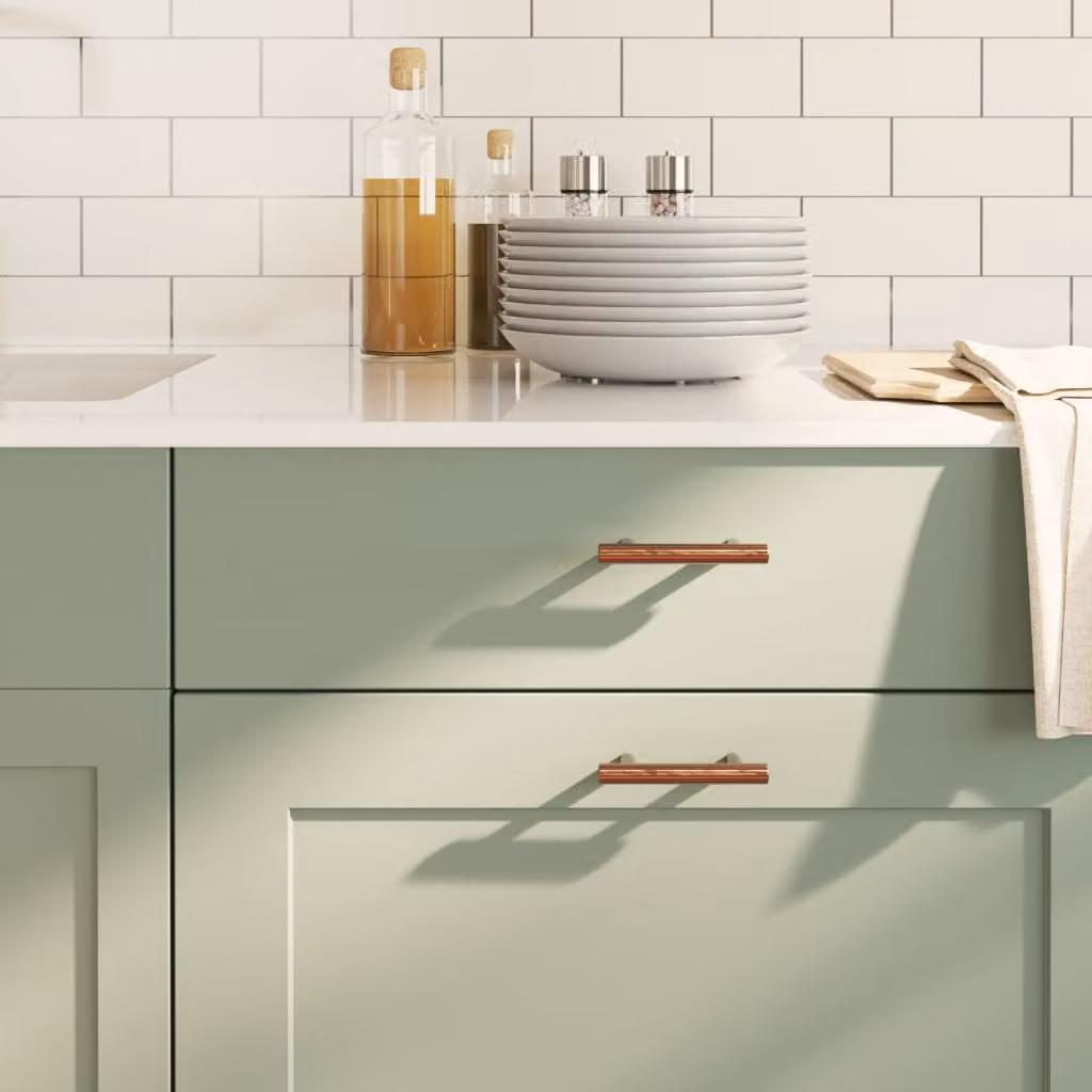 Set di 20 maniglie per mobili a barra vidaXL in acciaio inox color bronzo, 64 mm