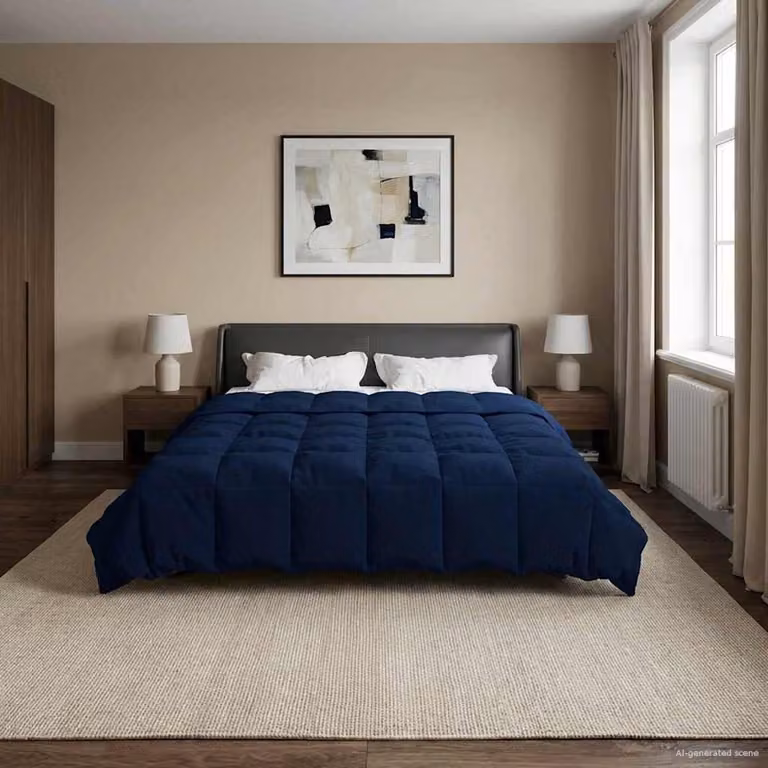 Piumone Completo Annuale vidaXL in Microfibra Reversibile e Traspirante, Blu, 200 x 200 cm