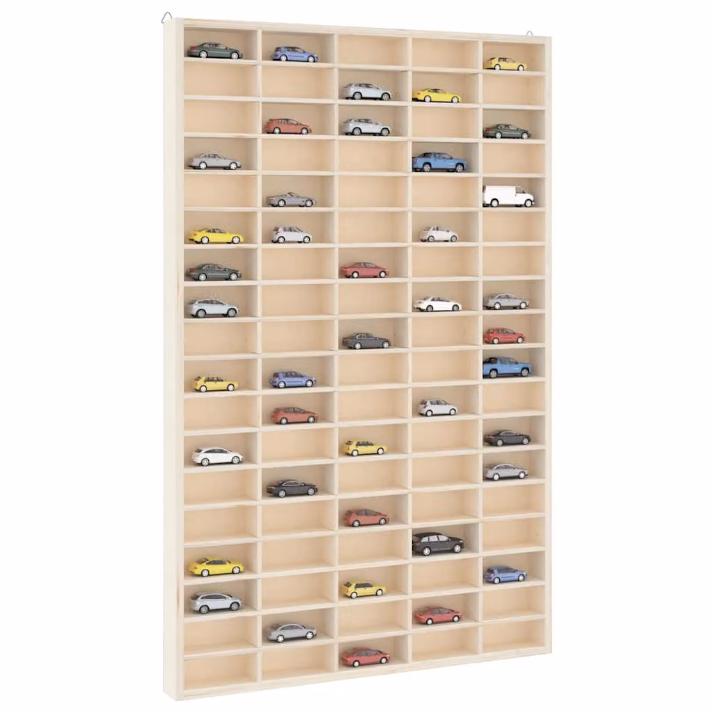 Vetrina da collezione vidaXL in legno con 90 scomparti, L: 50,5 cm, P: 4,5 cm, H: 79 cm