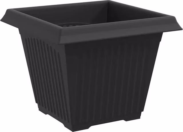 Set di 24 vasi da fiori quadrati leggeri 43 x 43 x 33.5 cm in plastica nera 02_0059376