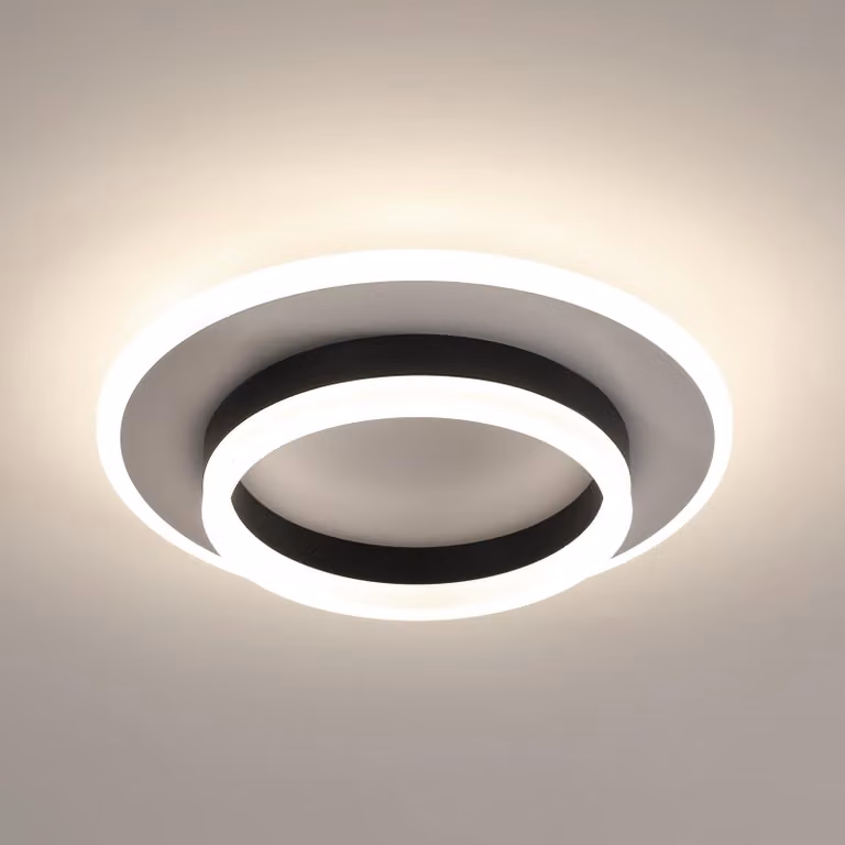 Pannello LED rotondo, 28 W, 3150 lumen, 4500 K, diametro 30 cm, nero/bianco
