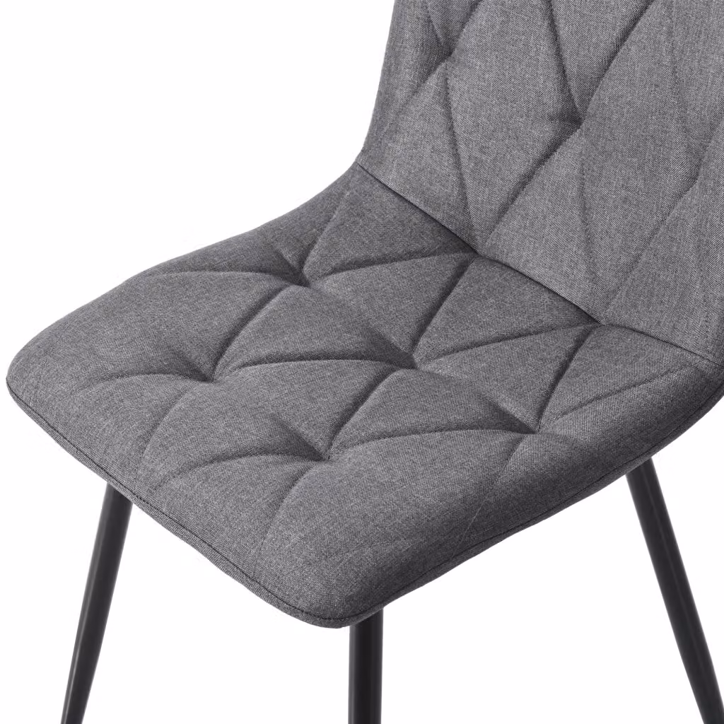 Set di 4 sedie da pranzo OKWISH moderne in tessuto grigio con gambe in metallo e legno – 2