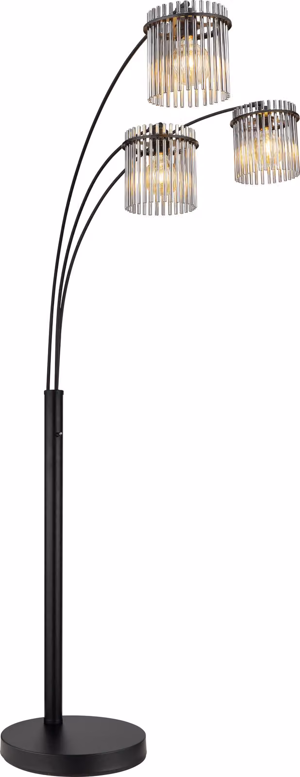 Lampada da terra, metallo, colore fumo, vetro, H 180 cm