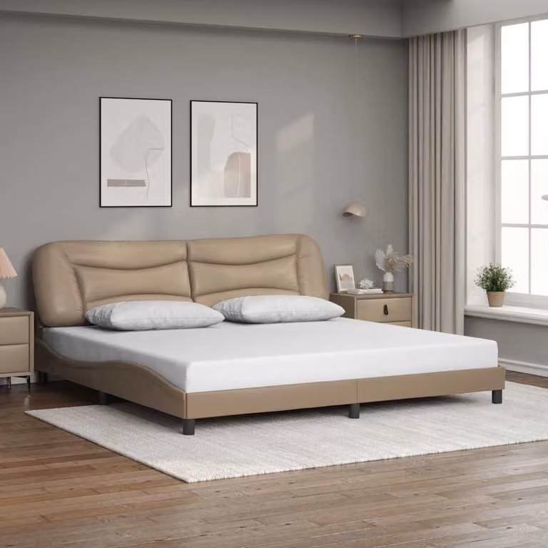 vidaXL Giroletto Hvar senza Materasso in Similpelle Cappuccino L/P/H: 200 x 200 x 74,5 cm