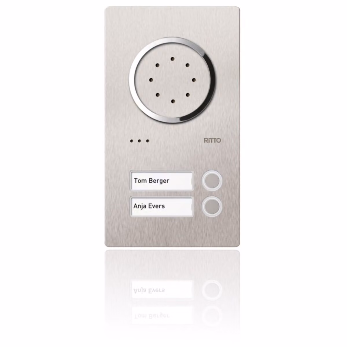 Ritto 1810220 Acero Citofono audio in acciaio inossidabile, 2 unità esterne, audio, acciaio inossidabile