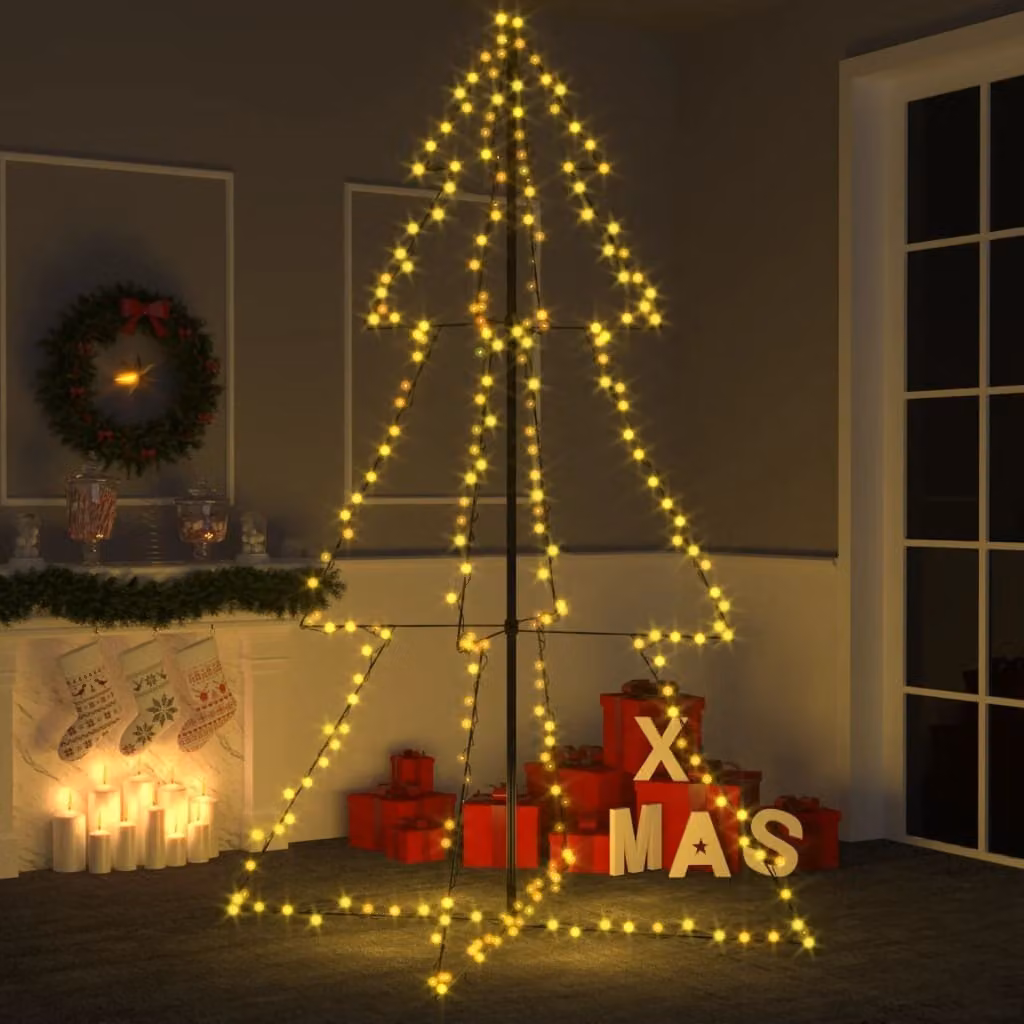 The Living Store Albero di Natale a forma di cono 240 LED Indoor Outdoor 118x180 cm