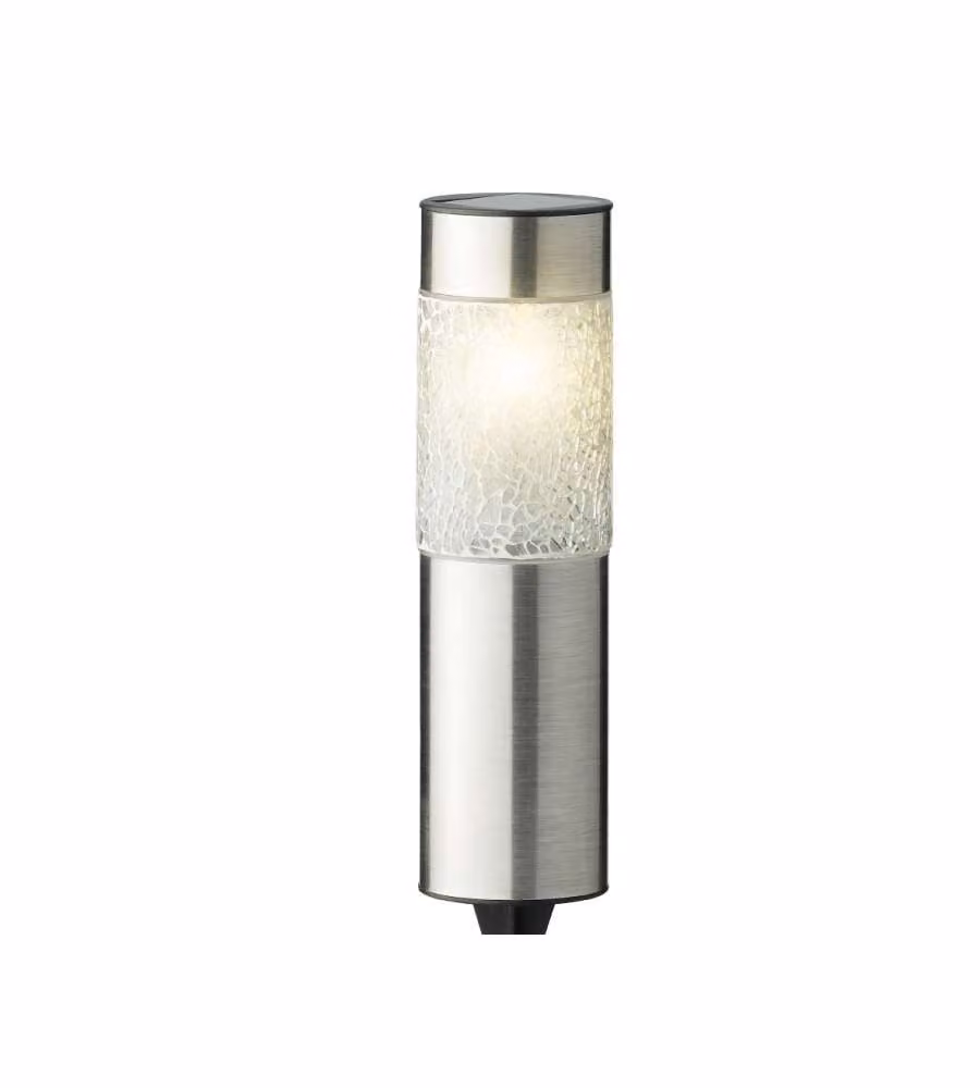 Kaemingk Lampada Solare LED Mosaico Luce Calda 22 cm Giardino Acciaio