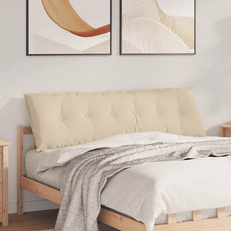 Cuscino per schiena vidaXL beige in tessuto poliestere L/P/H: 160 x 19 x 50 cm