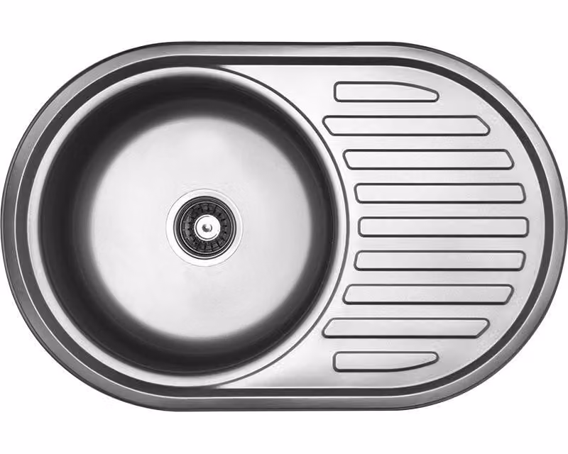 Lavello da cucina a 1 vasca in acciaio inox Lavello da cucina da incasso Lavello da cucina 77x50x15,5 cm con sgocciolatoio