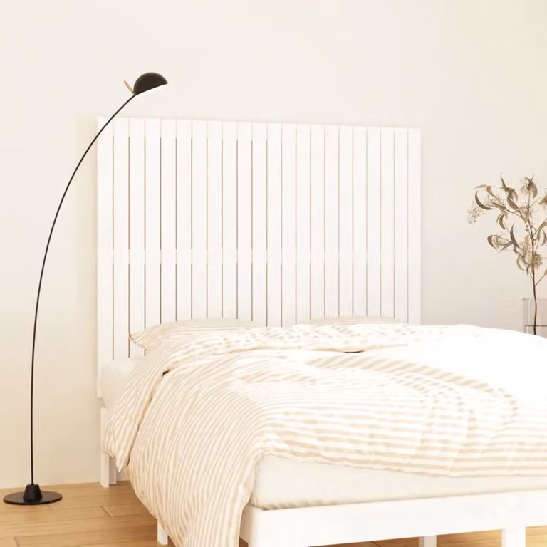 Testiera da parete vidaXL in legno massello di pino bianco, L 140 cm x P 3 cm x H 110 cm