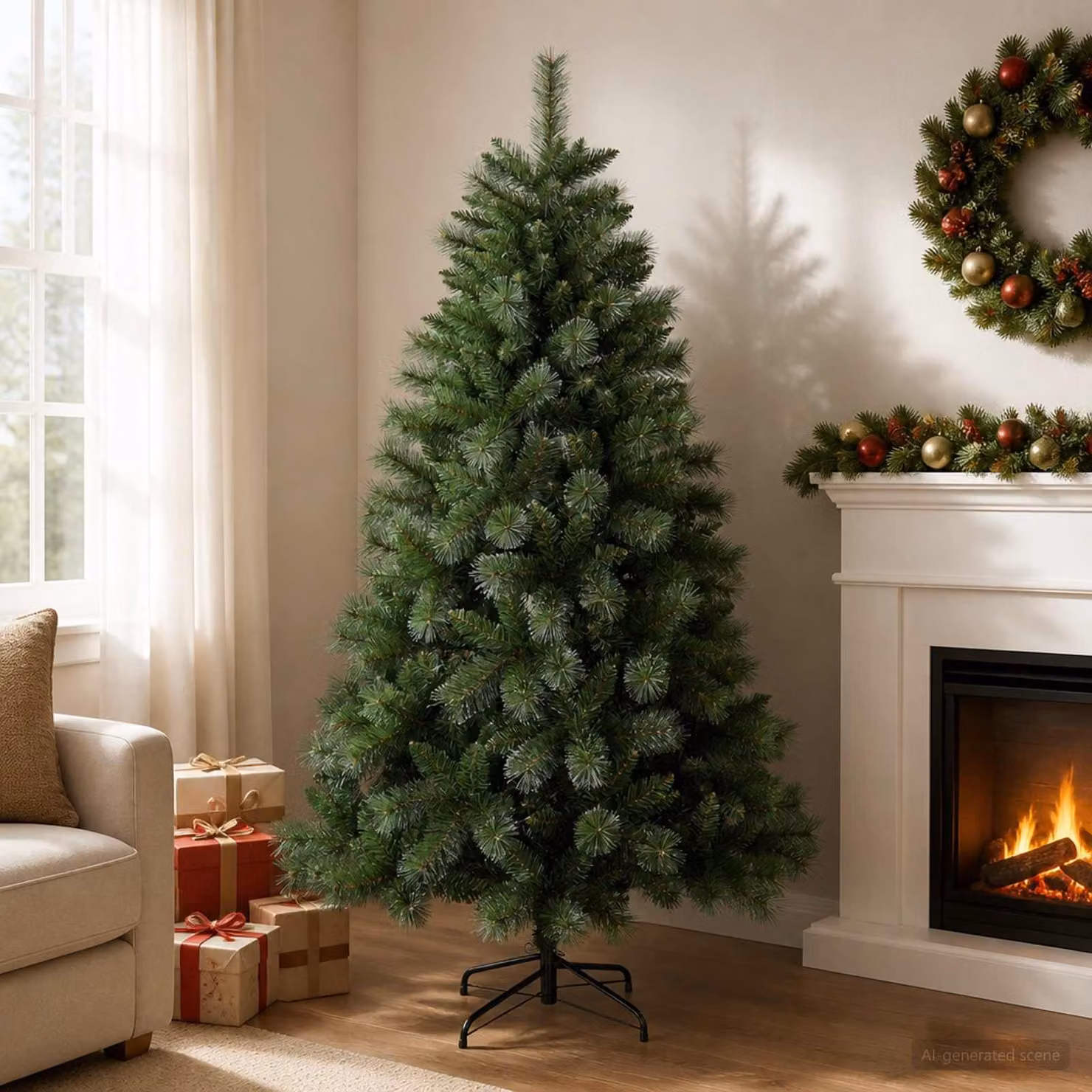 vidaXL Albero di Natale artificiale 210 cm PVC e Metallo Verde