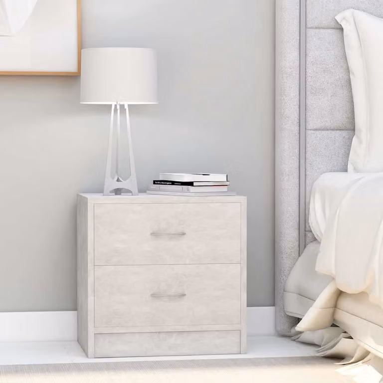 Comodino vidaXL in legno multistrato e MDF, colore grigio, L 40 cm x P 30 cm x H 40 cm