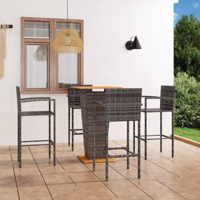 Set Bar da Giardino 5 pz Grigio 3064867