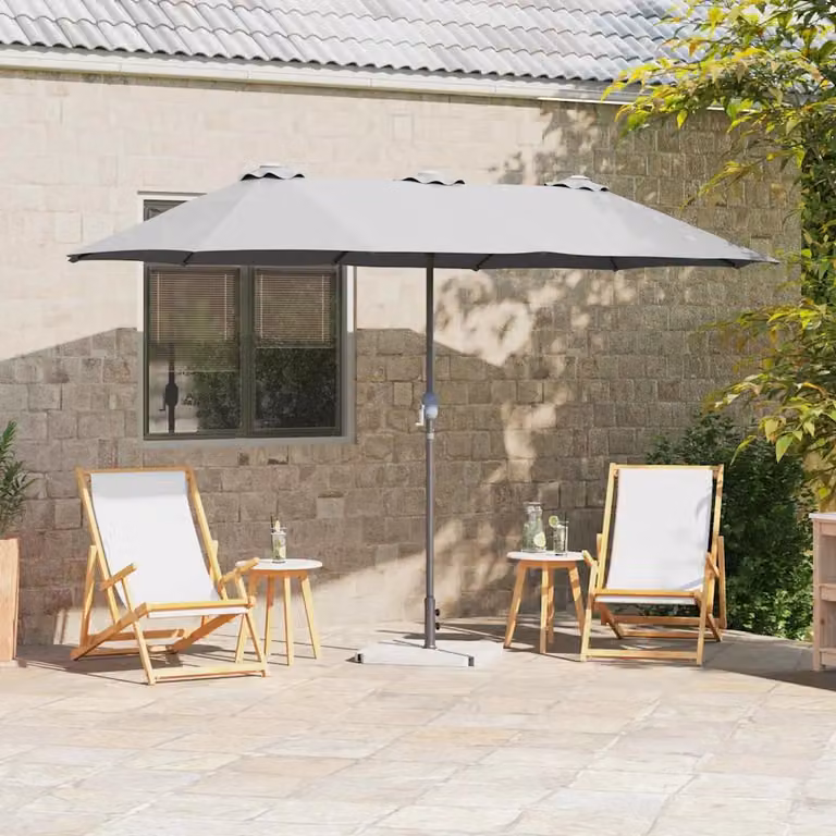 Ombrello da giardino vidaXL in poliestere e alluminio, L: 370 cm, P: 197 cm, H: 239 cm