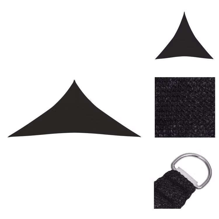 vidaXL Tenda da sole 160 g/m² Nero 3x3x3 m HDPE - Ombrelloni e tende da sole