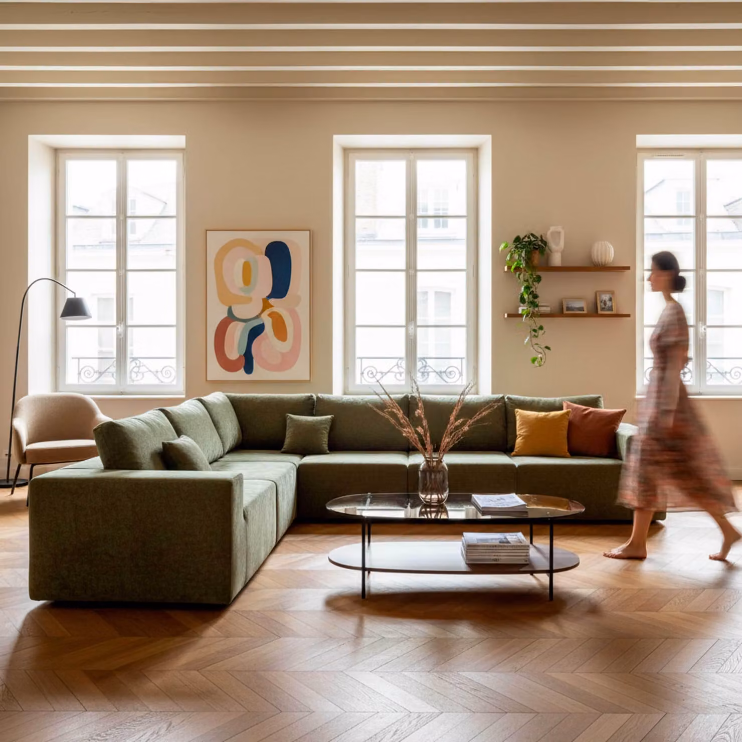 Tavolino ovale moderno L 120 cm in vetro marrone - Oviala Ruby