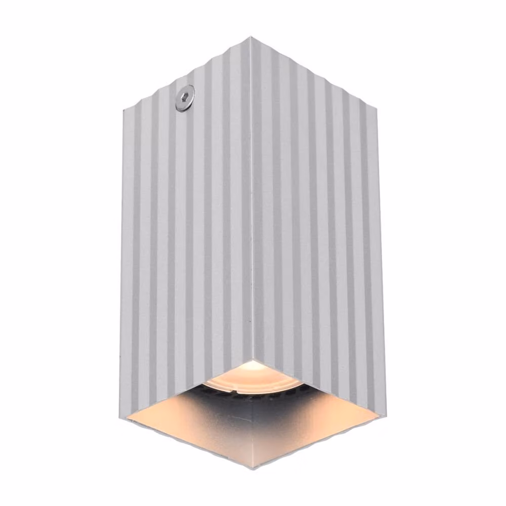 Spot a soffitto decorativo in alluminio a strisce quadrate da 10 cm per soggiorno cucina 1xGU10 10W TECNO Italux