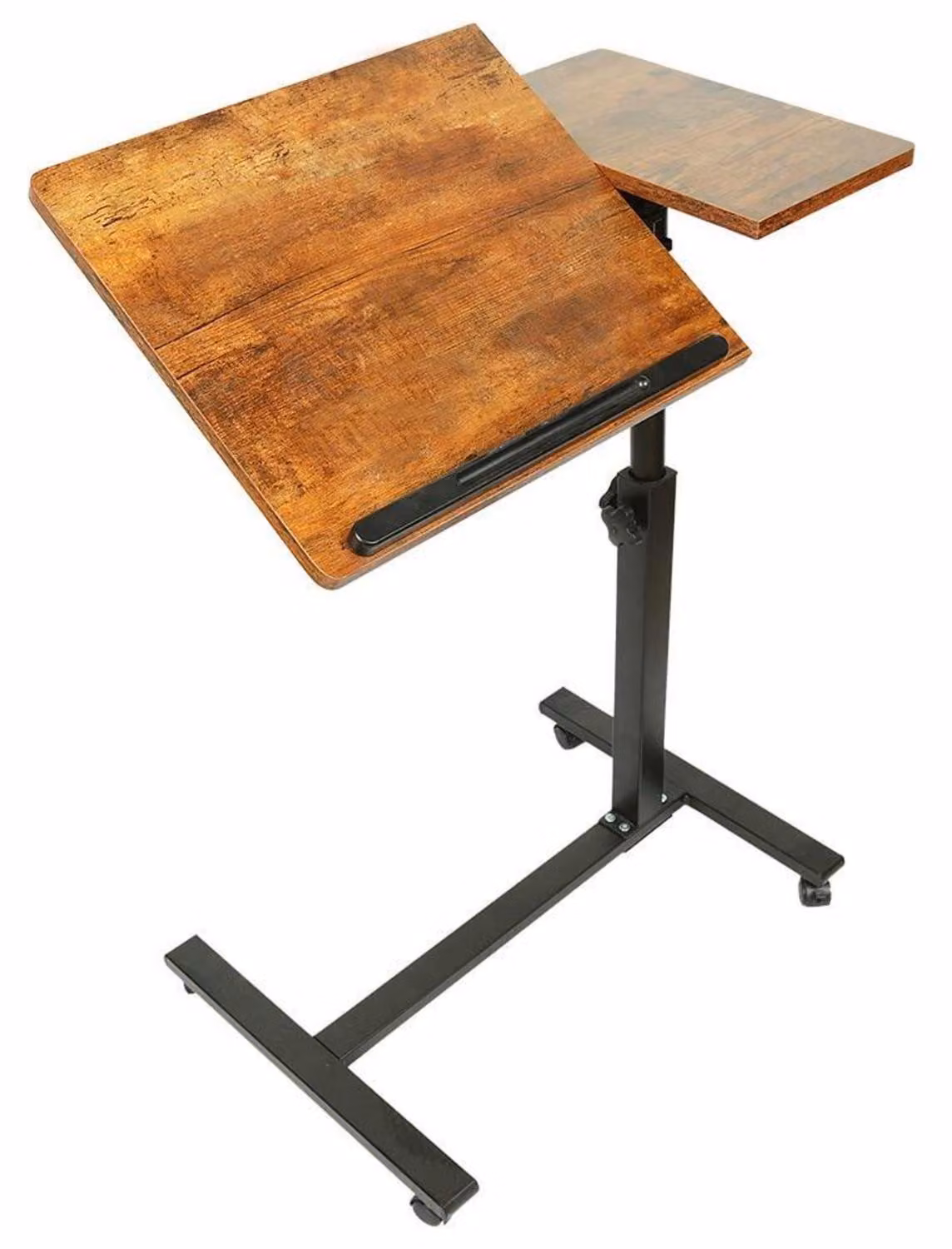 Tavolino regolabile in altezza per letto e divano, dimensioni 60x34,5x58-90 cm, colore marrone