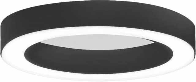 Lampada a soffitto FLOR P/M Gealuce con LED integrato da 50W, luce bianca calda 3000K, dimmerabile, in alluminio nero e diffusore in metacrilato