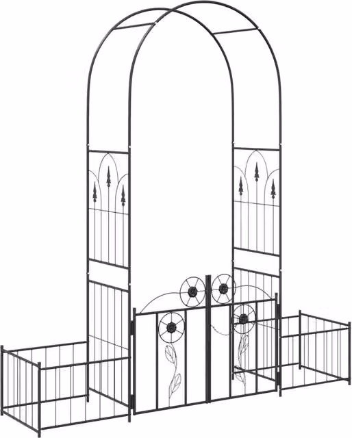 Arco da Giardino con blocco Nero 203 x 50 x 218 cm CFW1641128