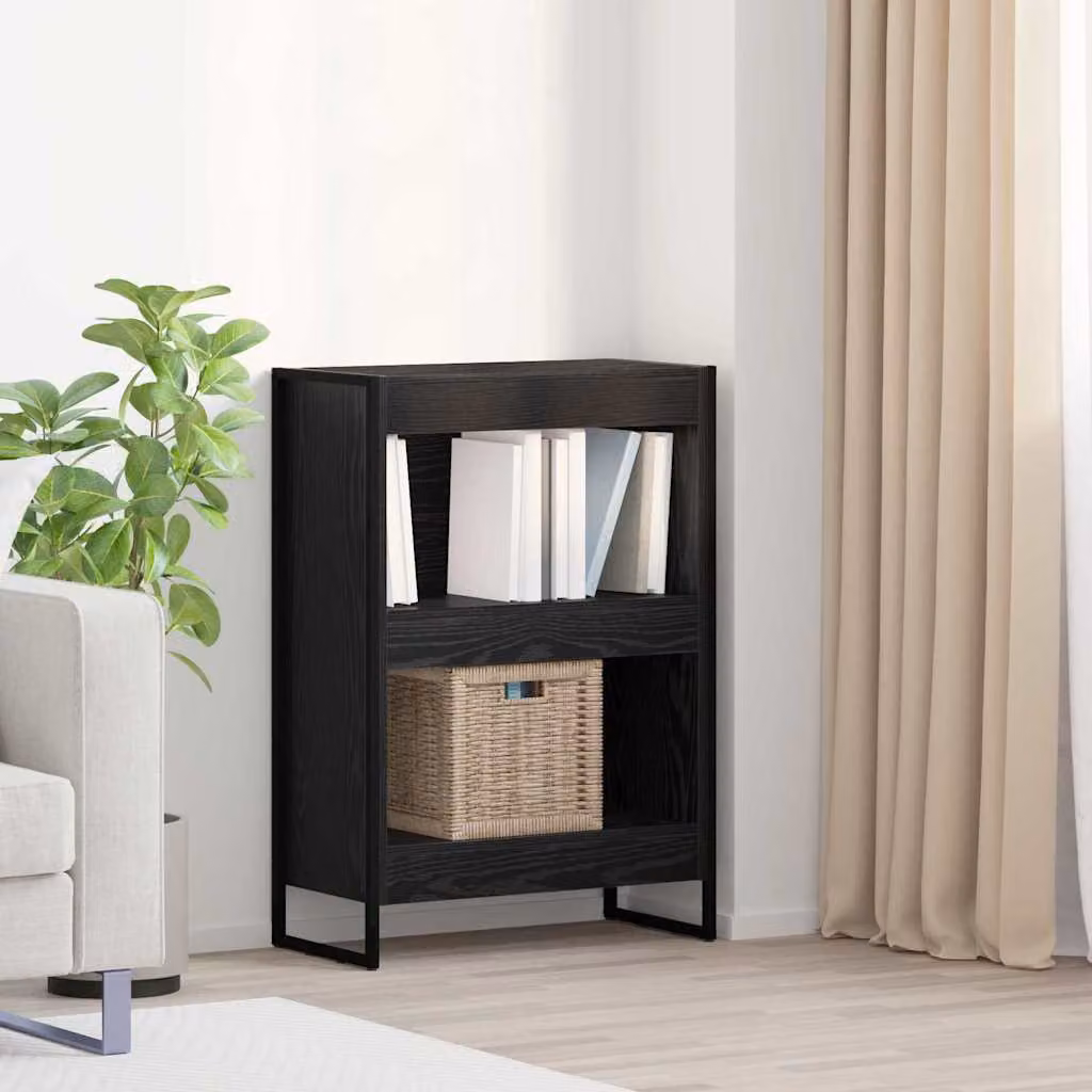 vidaXL Armadio per Libri in Stile Industrial Nero con MDF e Metallo L 60 cm, P 30 cm, H 86,5 cm
