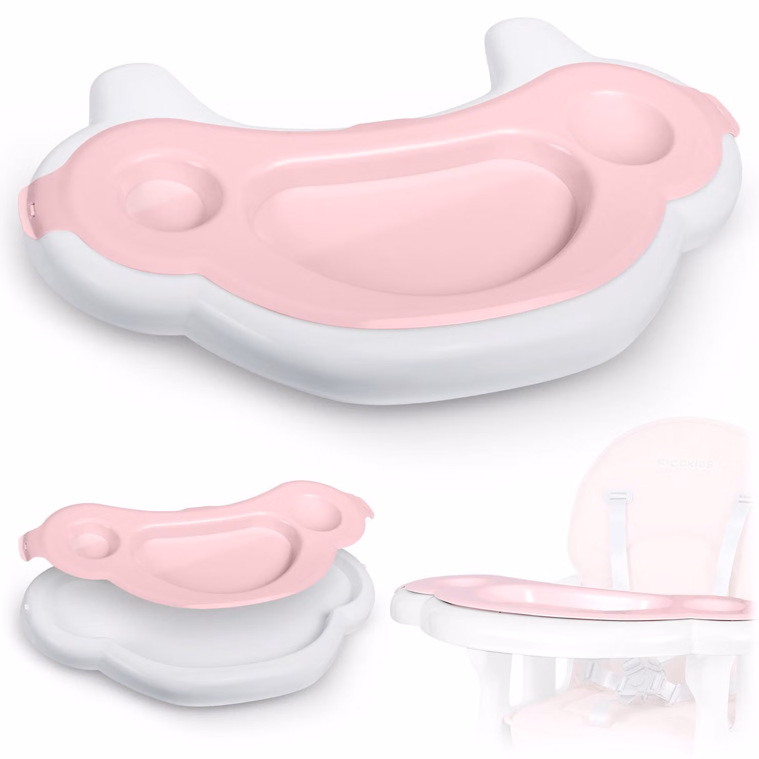 Vassoio per seggiolone Ricokids Sinco - rosa